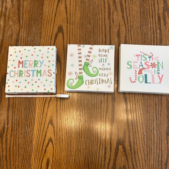 Other - TRIO OF CANVAS CHRISTMAS DECOR SIGNS